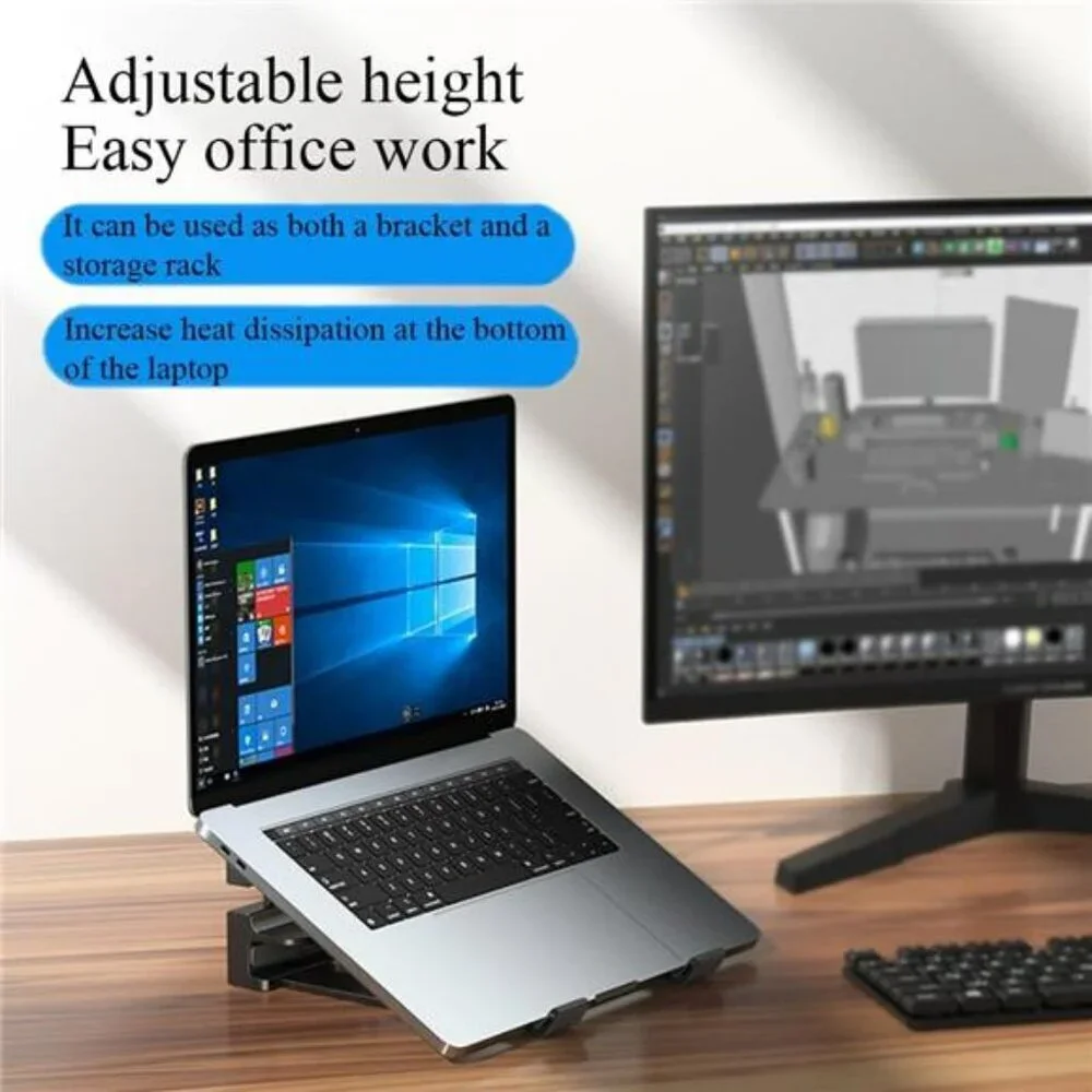 Vertical Laptop Stand Desk Organizer Adjustable Triple Slot Holder for Laptops i